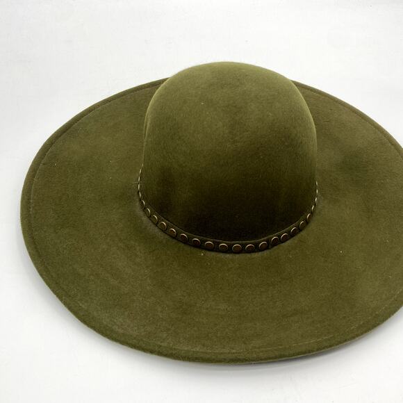 BCBGMaxazria green Round Flat Brim Hat - Picture 1 of 5
